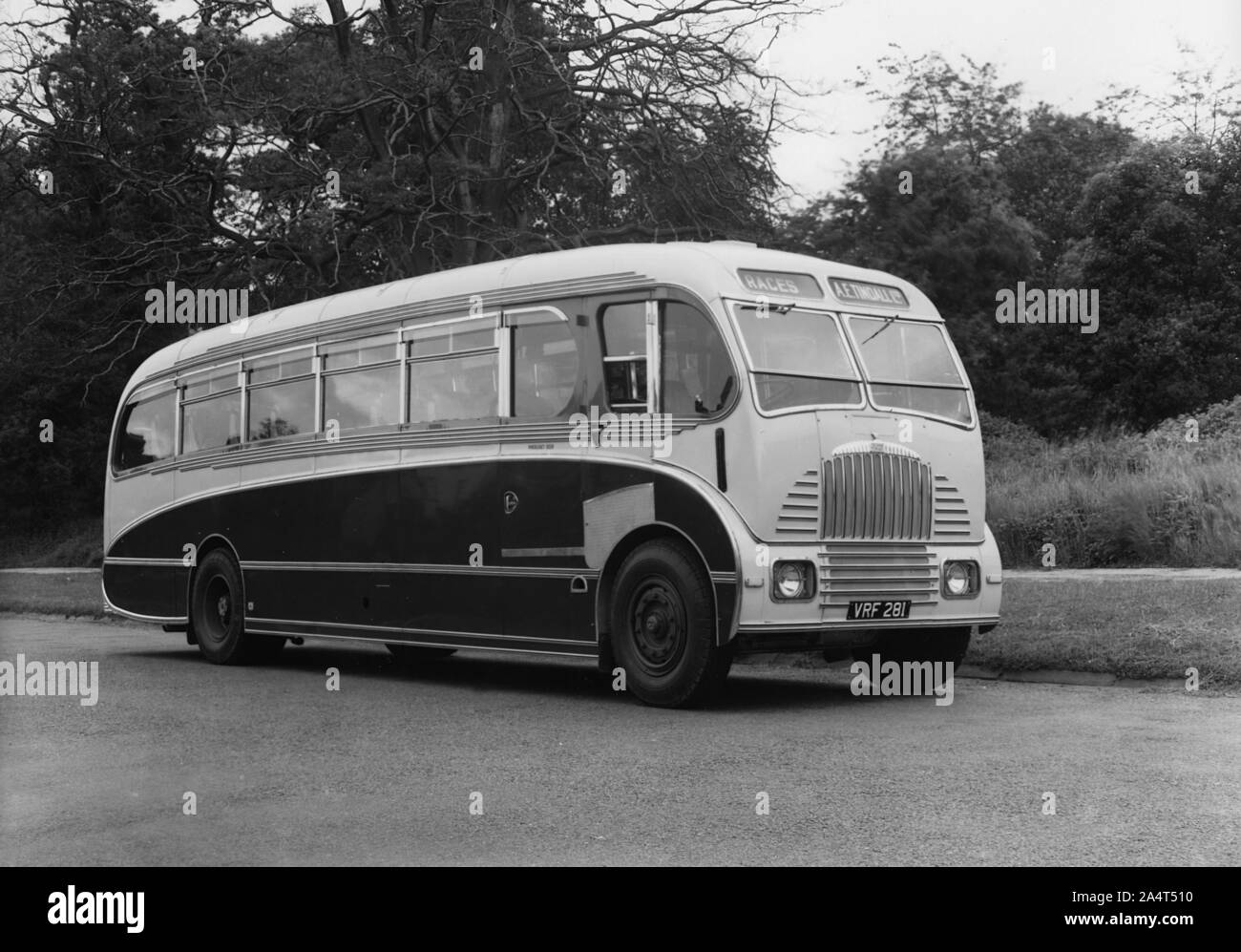 1951 Daimler CVD6 coach with Burlingham body. Stock Photo