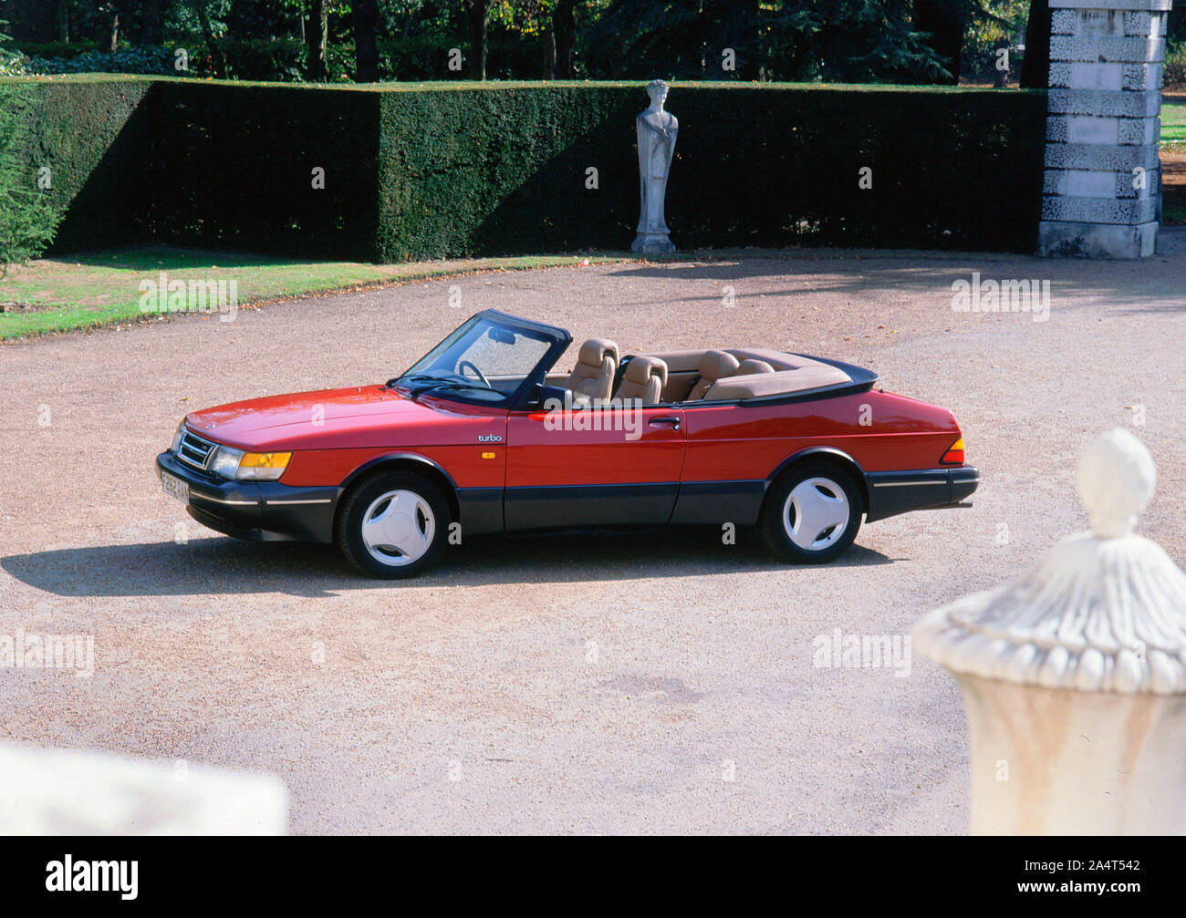 1989 Saab 900 turbo convertible. Stock Photo