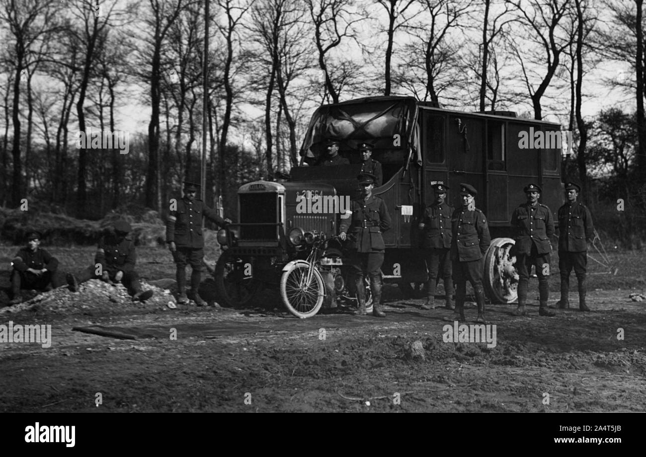 Leyland military truck during World War 1. Stock Photo