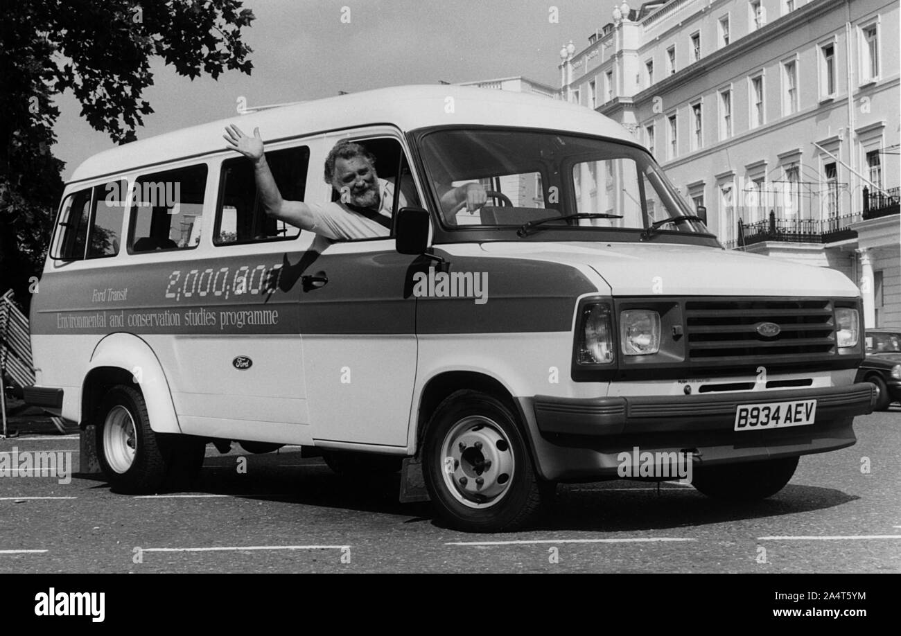 The 2 millionth Ford Transit minibus for schools with Dr David Bellamy. Stock Photo
