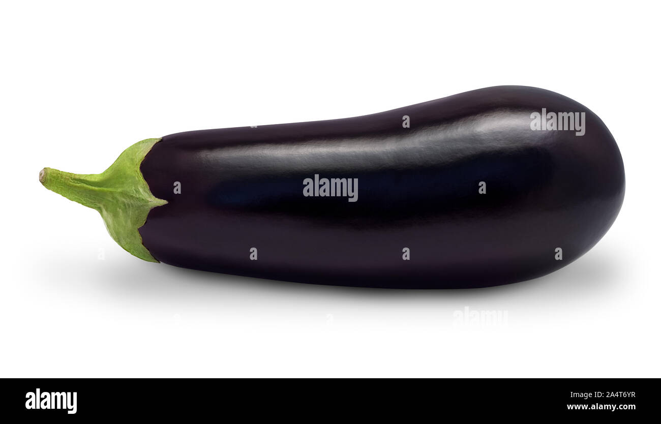 Eggplant isolated on white background. High resolution macro photo of