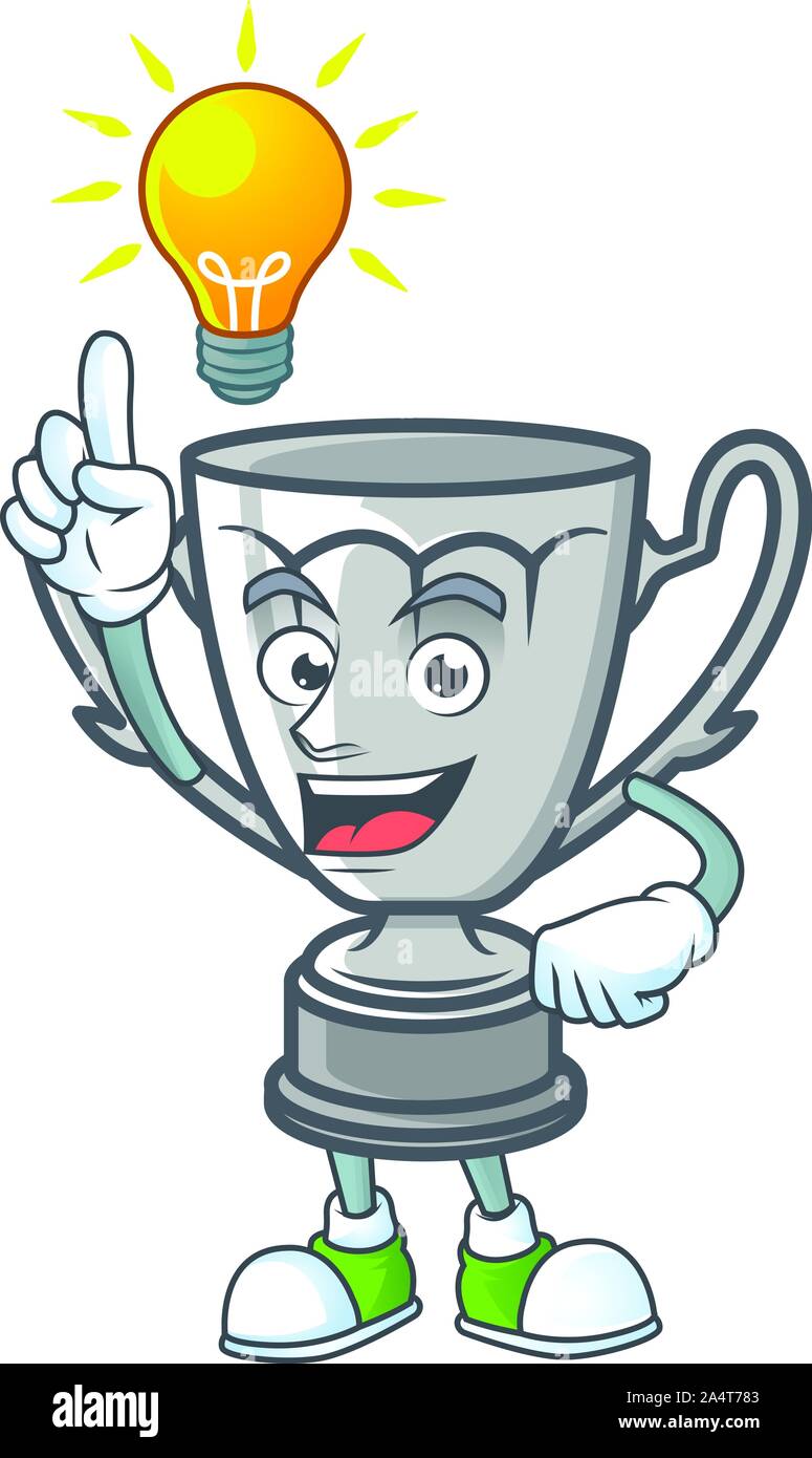 Have an idea cartoon silver trophy on white background Stock Vector Image &  Art - Alamy