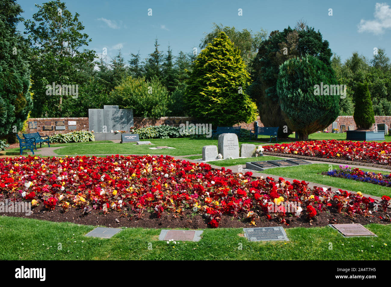 Lockerbie Garden of Remembrance, Dryfesdale Cemetery, Lockerbie, Dumfries and Galloway, Scotland Stock Photo