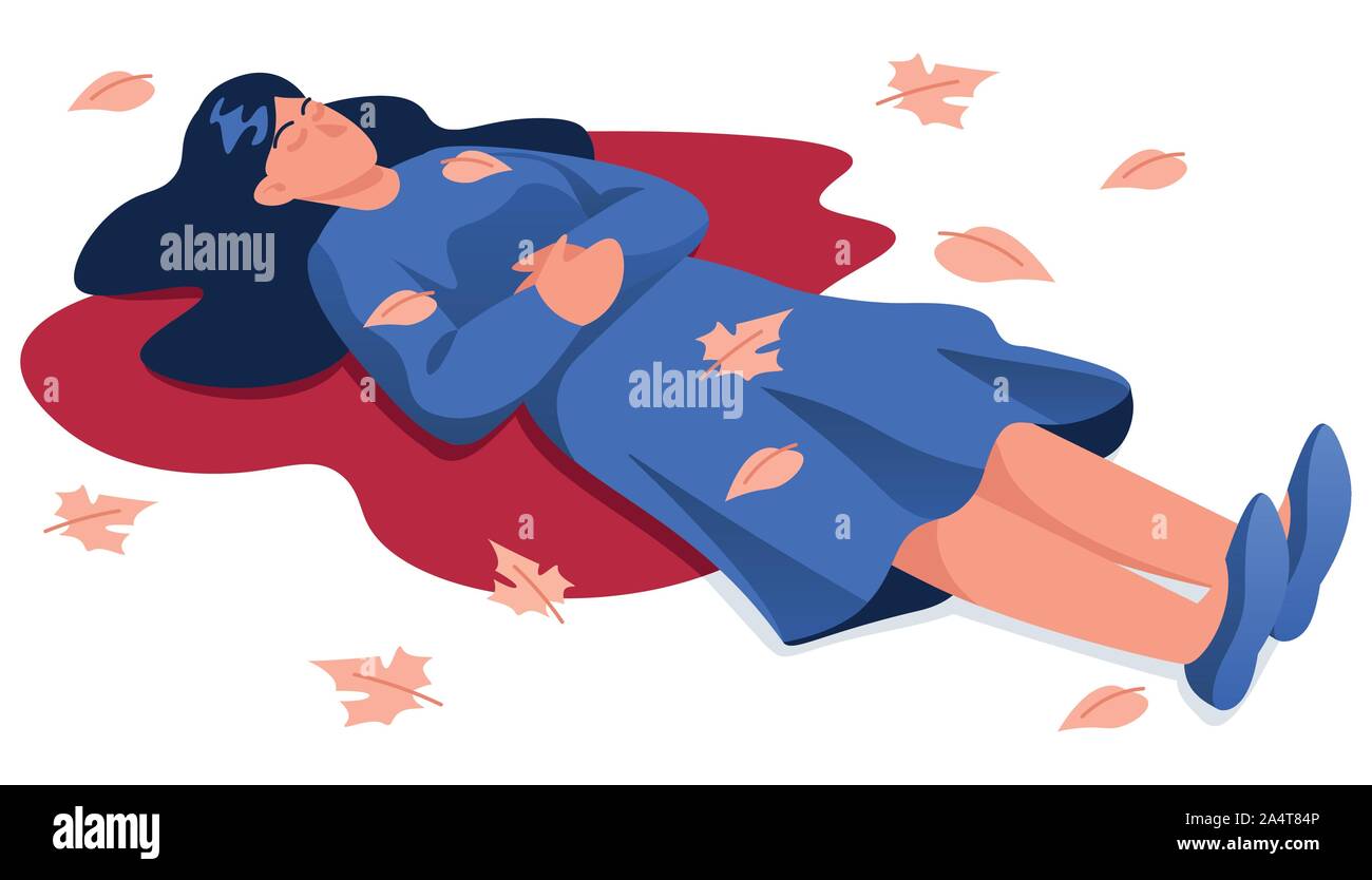 Dead Woman on White Stock Vector