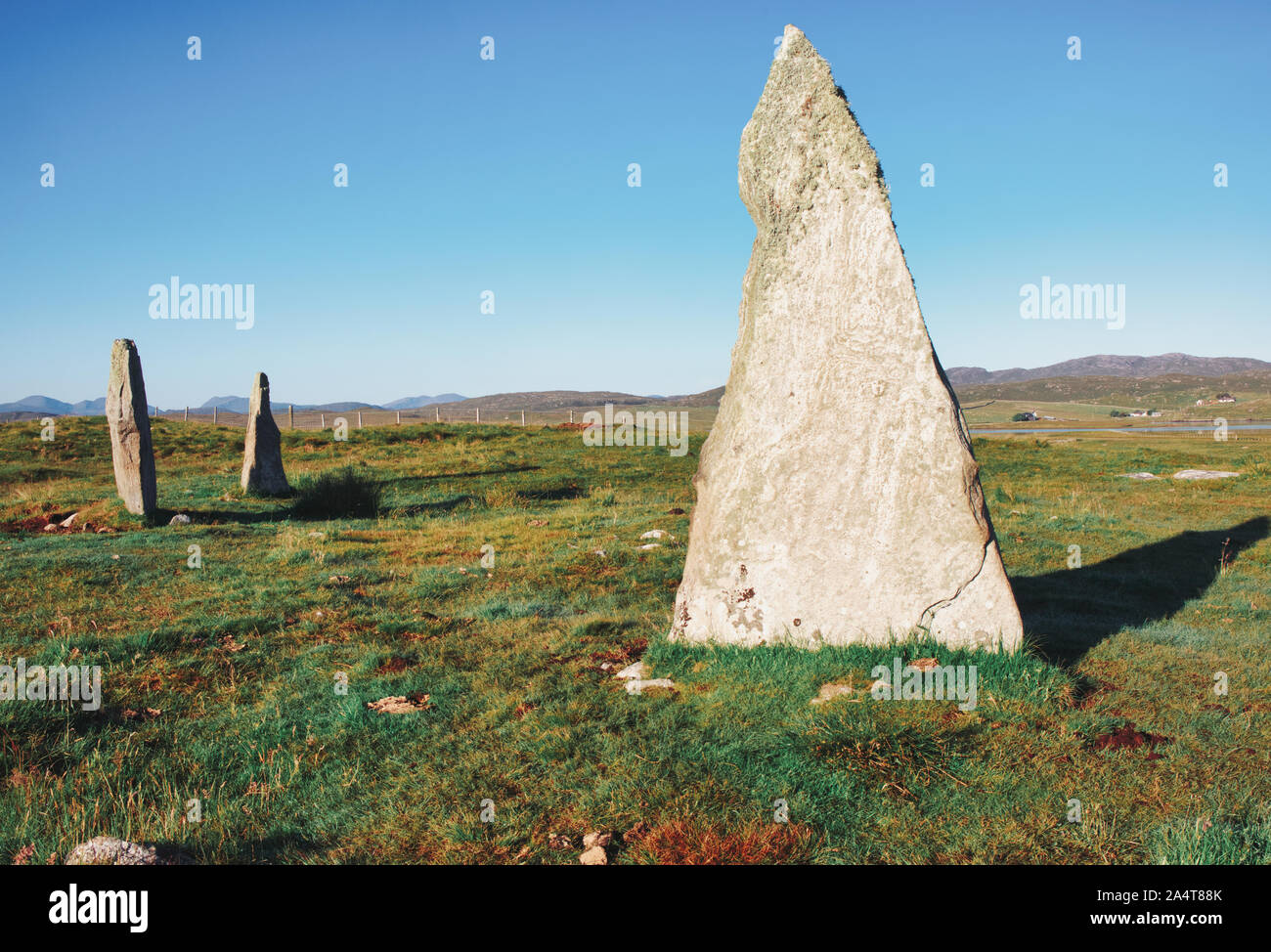Callanish II Megalithic Standing stones, Isle of Lewis, Outer Hebrides, Scotland Stock Photo