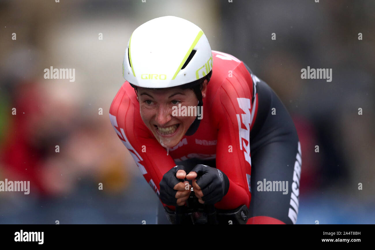 Austria S Anna Kiesenhofer During The Elite Women Individual Time Trial Ripon To Harrogate Stock Photo Alamy