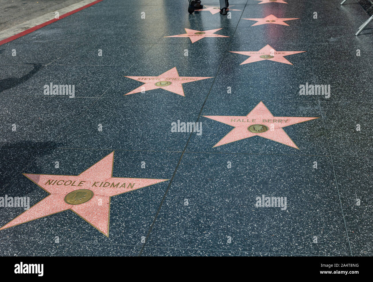 Los Angeles, California, USA. May 31, 2019. The LA Hollywood Walk of Fame. The brass stars that embedded in the sidewalks is a remembrance of celebrit Stock Photo