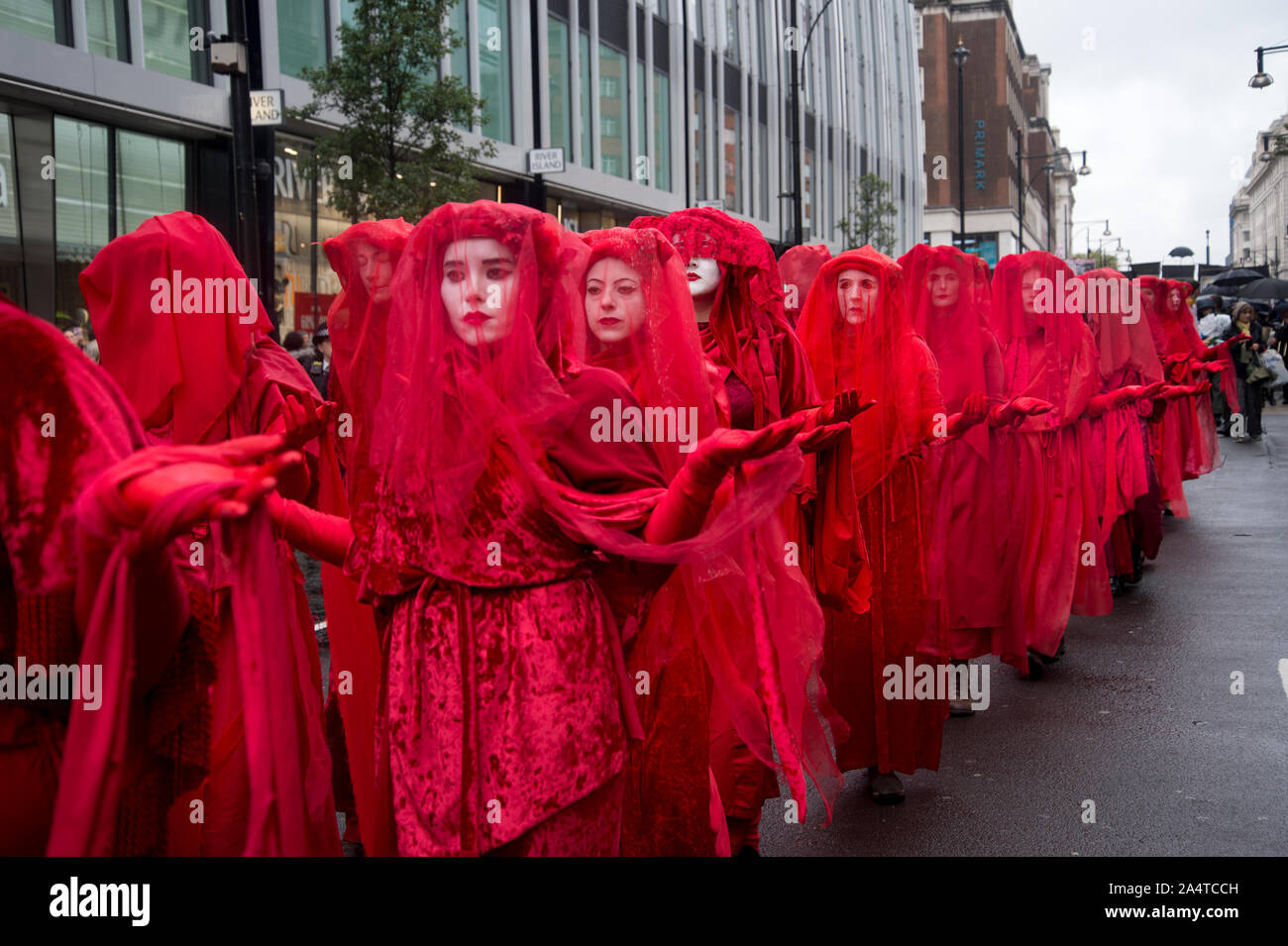 London October 12th 2019 Extinction Rebellion Funeral March from Marble