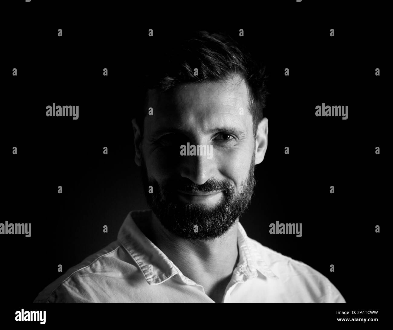 Middle aged man Black and White Stock Photos & Images - Alamy