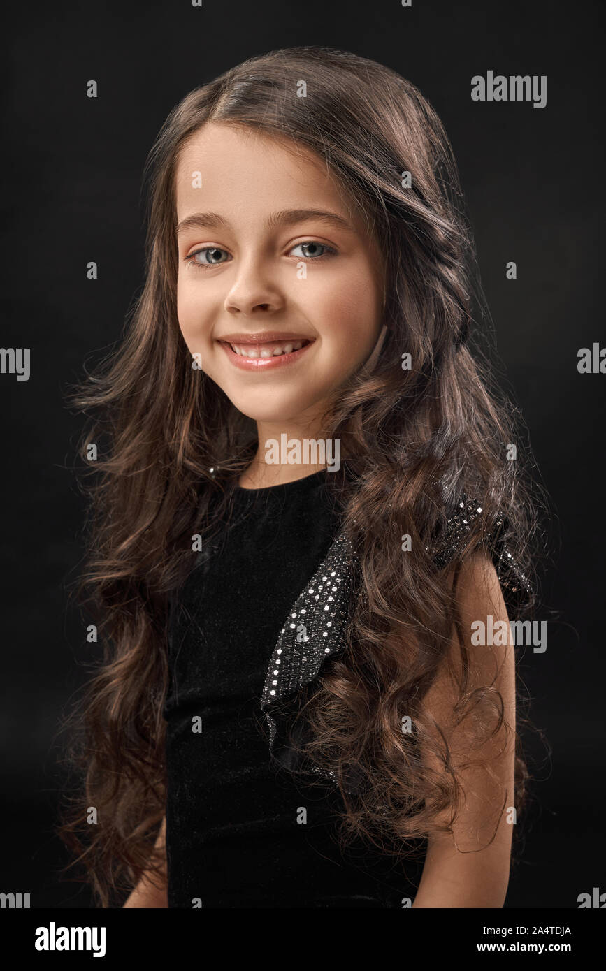 Profile beautiful little girl smiling hi-res stock photography and images -  Alamy