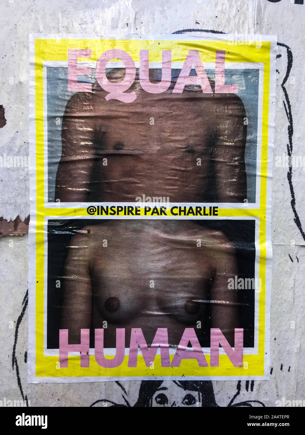 Feminist poster, Lyon, France Stock Photo