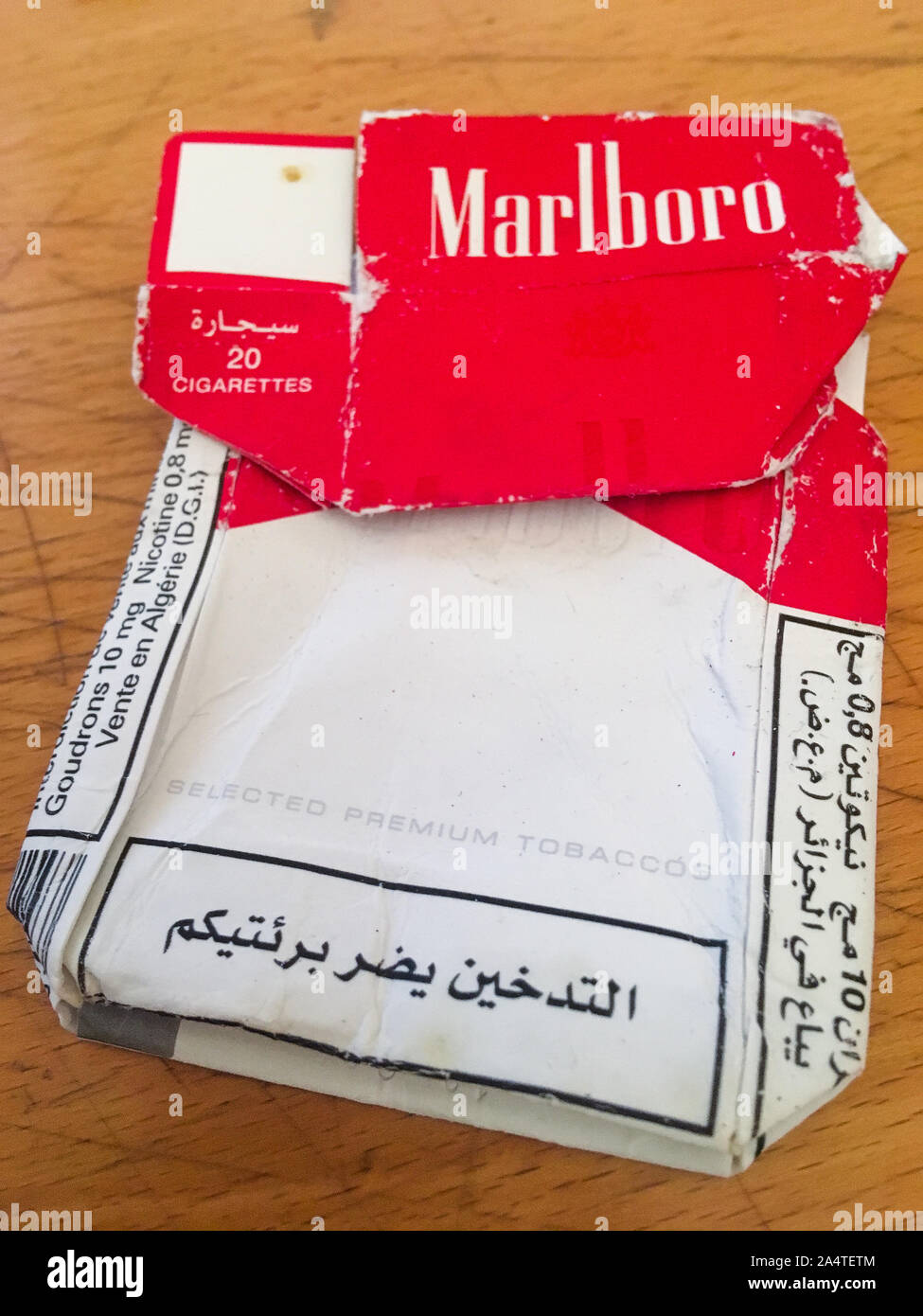 A pack of Fake Algerian Marlboro cigarettes, Lyon, France Stock Photo