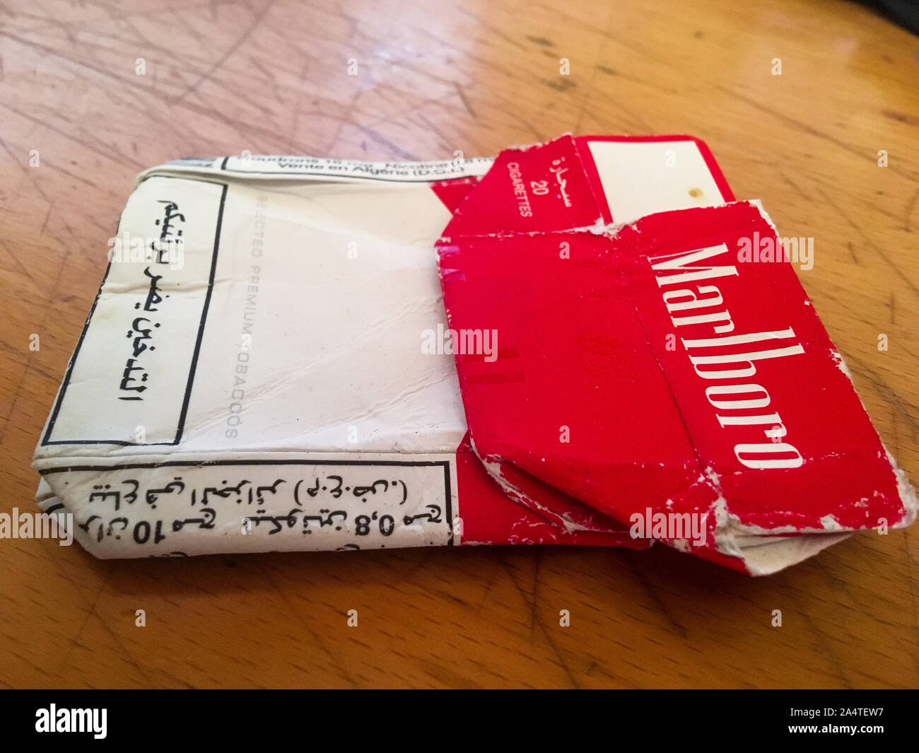 A pack of Fake Algerian Marlboro cigarettes, Lyon, France Stock Photo