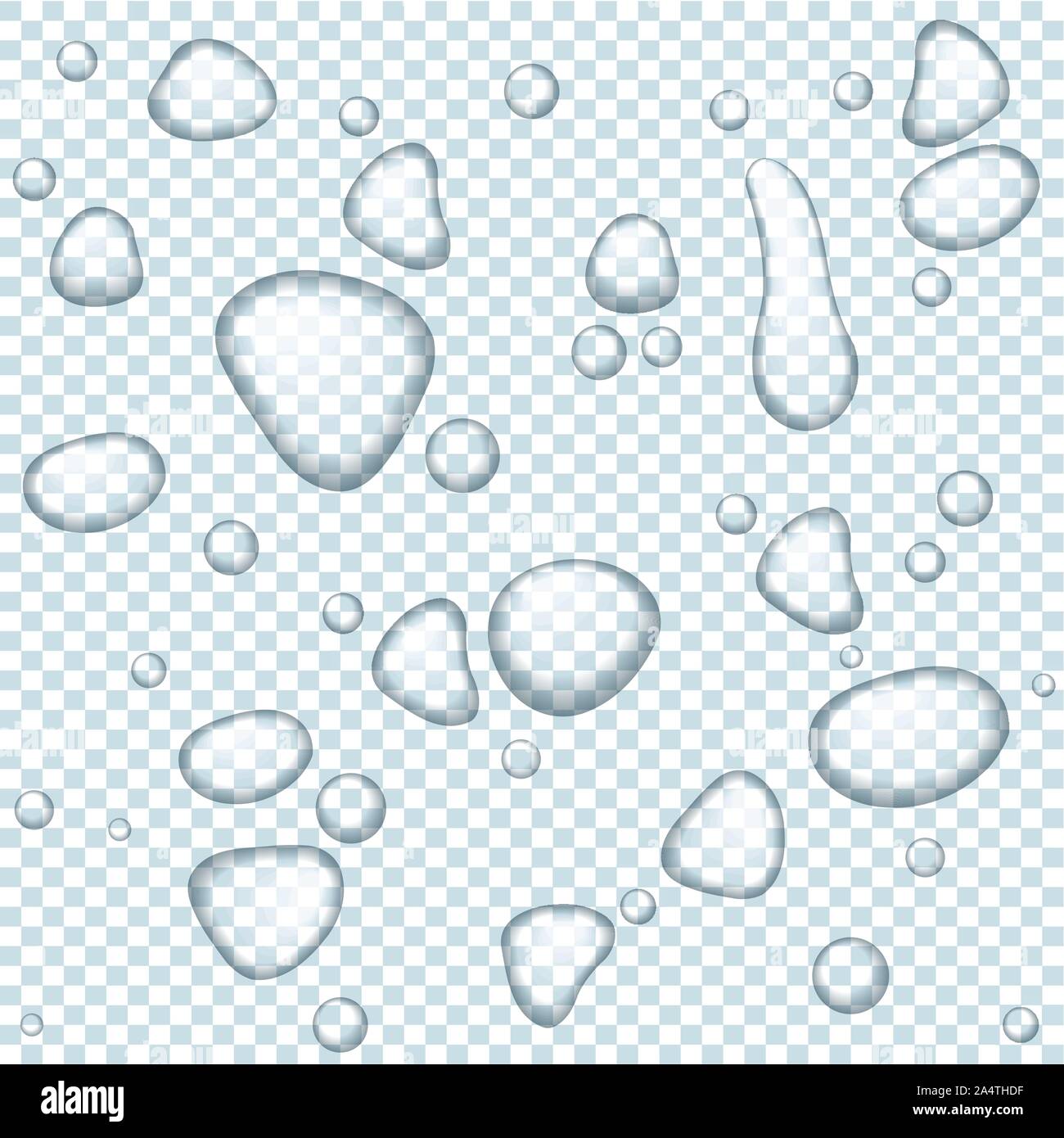 Transparent clear water drops Stock Vector