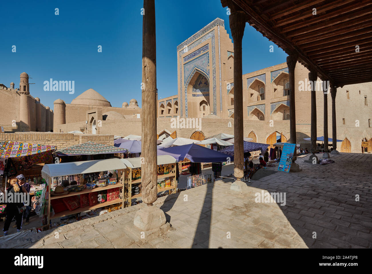 Allakuli Khan Madrassah, Itchan-Kala, Khiva, Uzbekistan, Central Asia Stock Photo