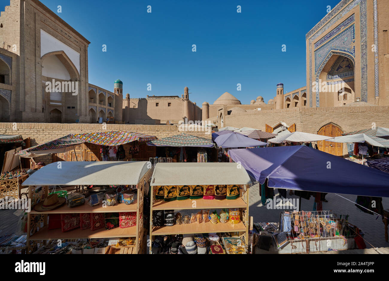 Allakuli Khan Madrassah, Itchan-Kala, Khiva, Uzbekistan, Central Asia Stock Photo