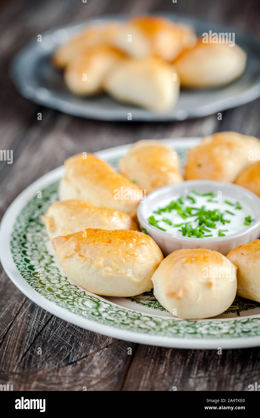 Baked yeast dumplings homemade dumplings are the best Stock Photo Alamy
