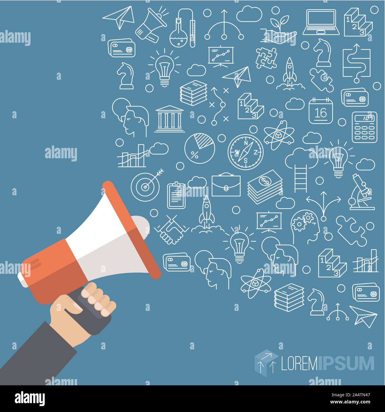 Flat design loudspeaker Stock Vector