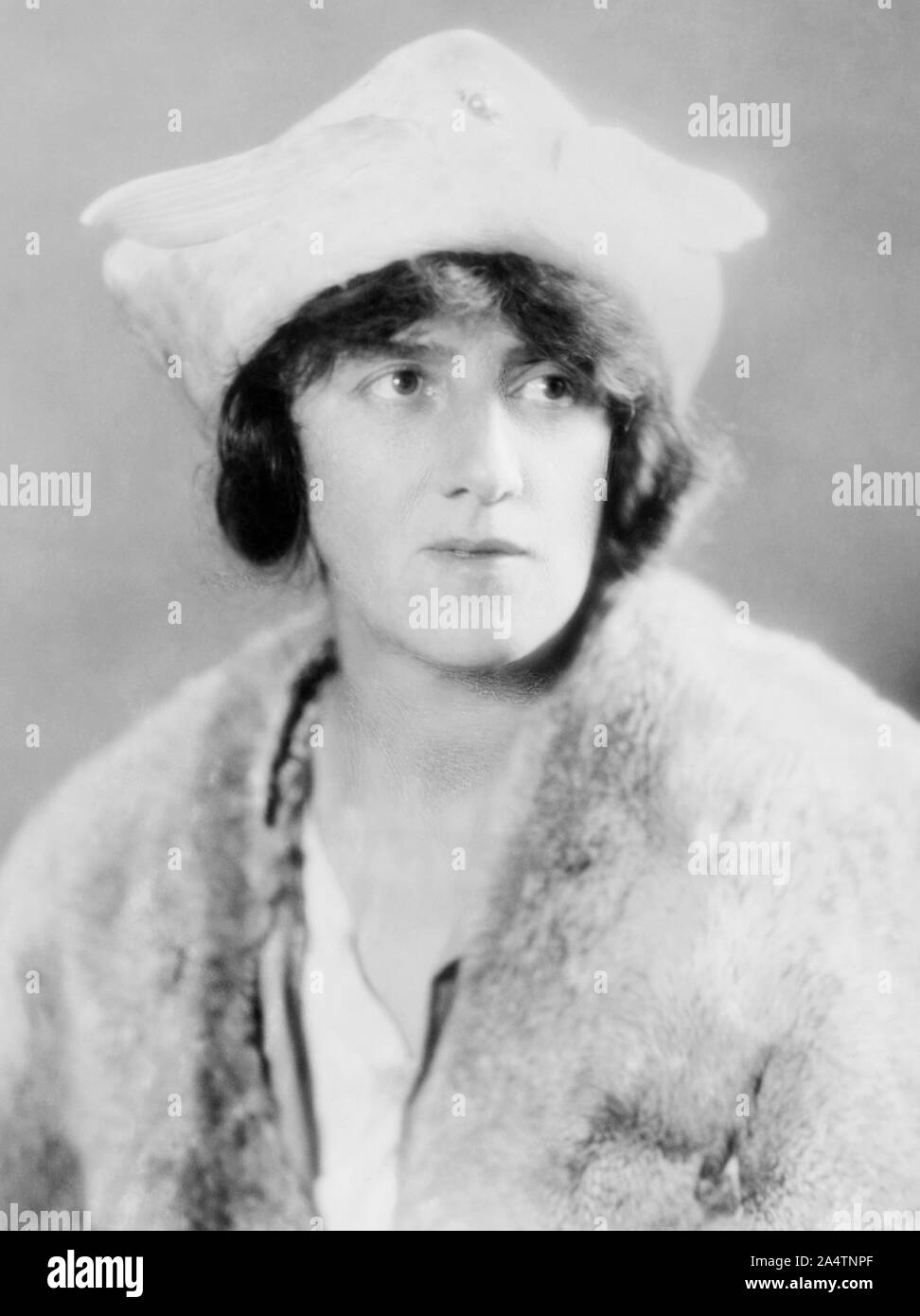 Vintage portrait photo of British author, palaeobotanist, women’s rights campaigner and birth control / family planning pioneer Marie Stopes (1880 – 1958). Photo circa 1921 by Underwood & Underwood. Stock Photo
