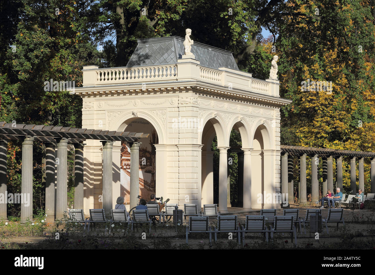 The historic Music pavilion in the Municipal park in Berlin-Pankow in autumn Stock Photo