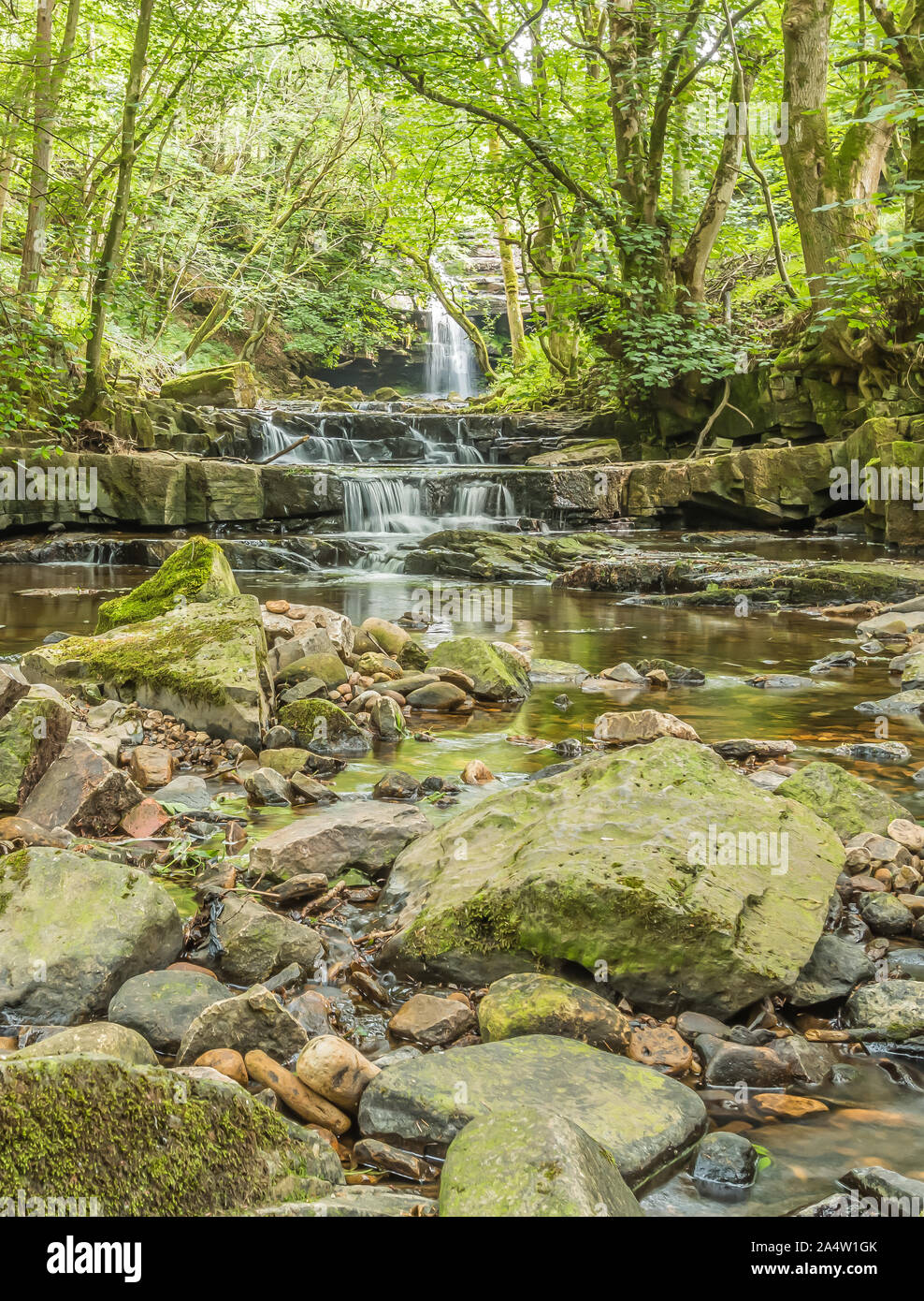 Bow Lee Beck & Summerhill Force Waterfall, Upper Teesdale, UK Stock