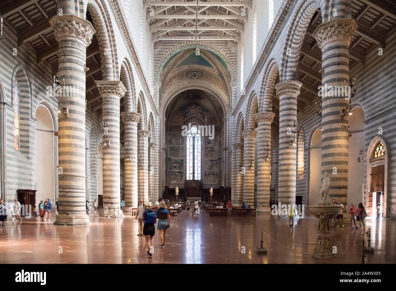 Italian Gothic Cattedrale di Santa Maria Assunta (Cathedral of Assumption of the Blessed Virgin Mary) in historic centre of Orvieto, Umbria, Italy. Au Stock Photo