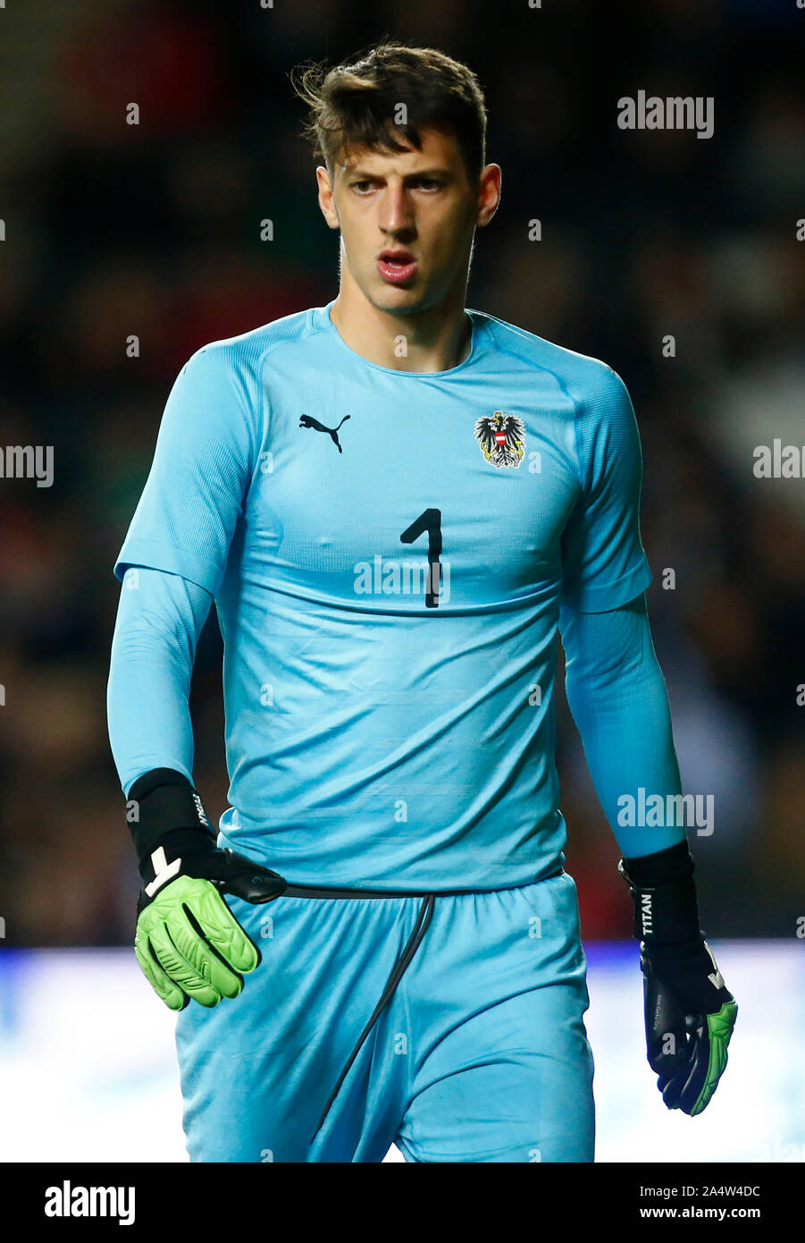 MILTON KEYNES, ENGLAND. OCTOBER 15: Fabian Ehmann of Austria U21s  during UEFA Under 21 Championship Qualifiers between England Under 21 and Austria U Stock Photo