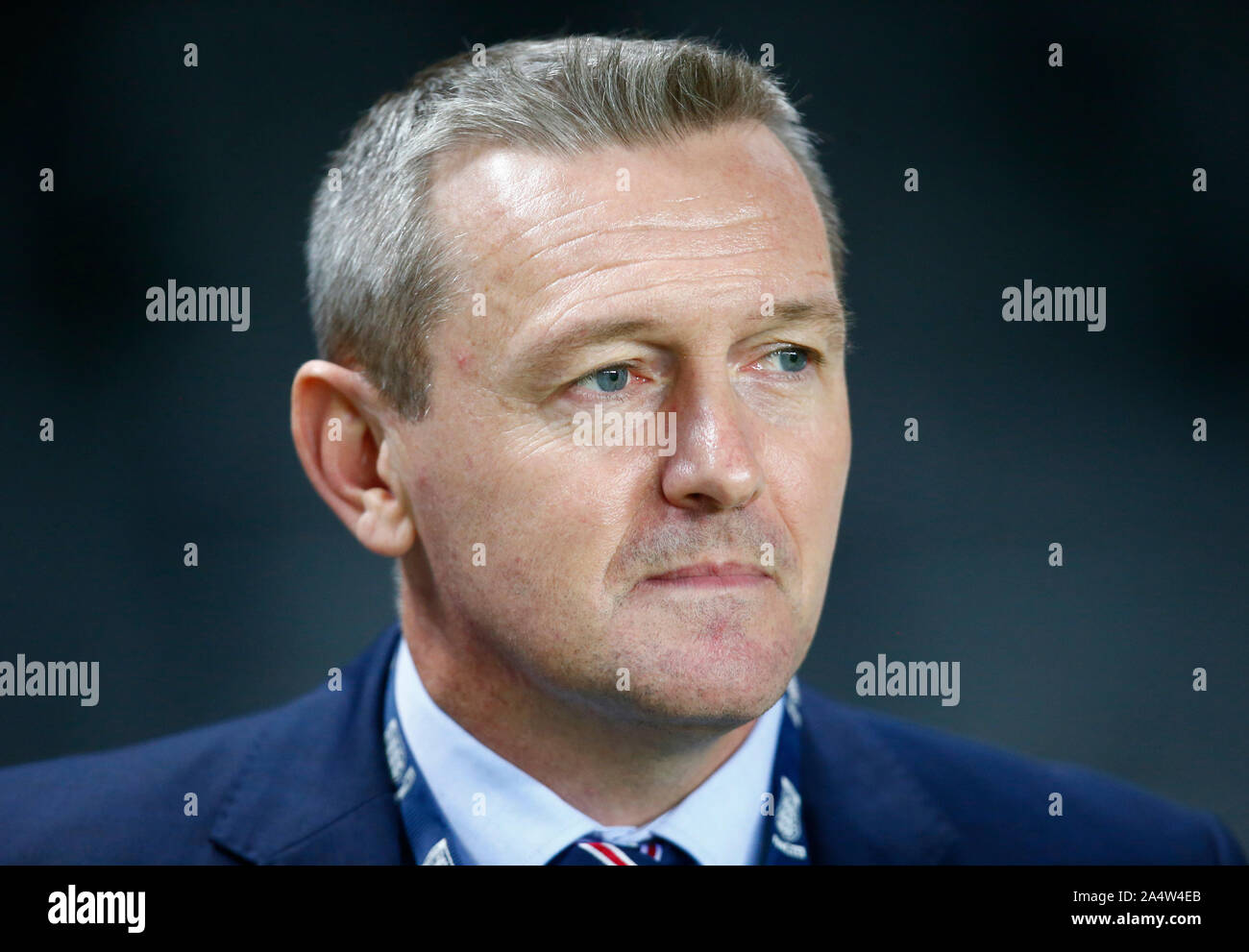 MILTON KEYNES, ENGLAND. OCTOBER 15 England U21 Head Coach (Manager) Aidy Boothroyd during UEFA