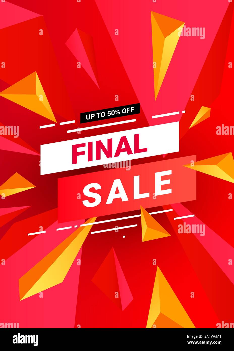 Modern Final sale banner template design with red and yellow triangles