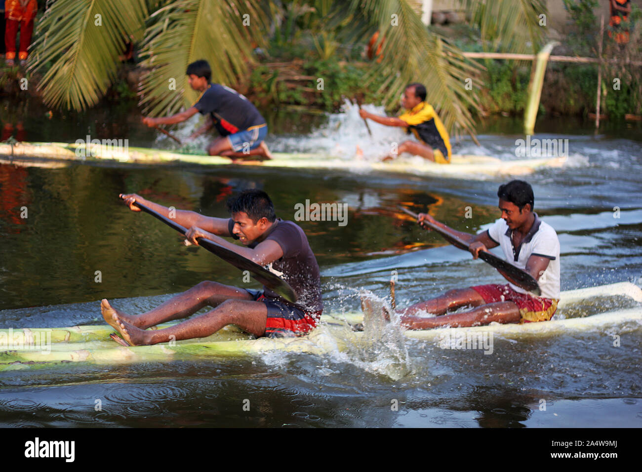 banana raft race is a very popular and entertaining event during the