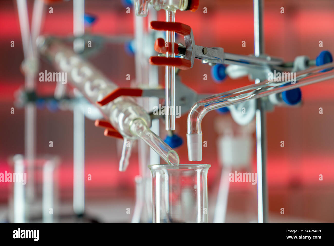 Compound Glass Instrument Glass instruments in the laboratory of chemical synthesis Stock Photo ...