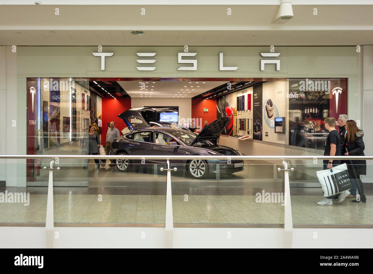 Tesla Automotive Company's showroom at The Mall at Cribbs Causeway