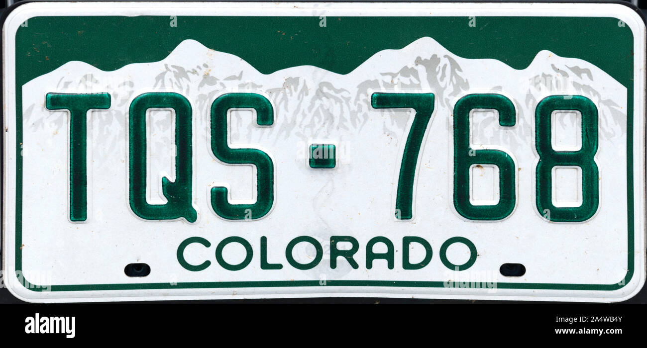Colorado License Plate, USA Stock Photo