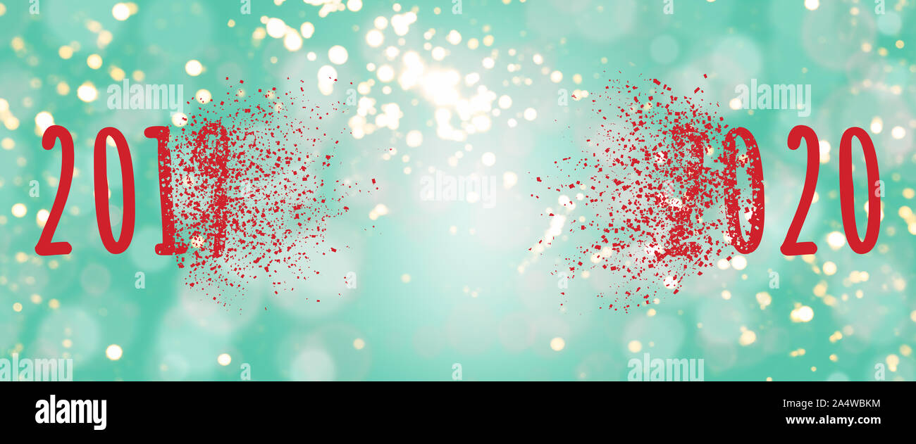 2019 Breaking Into Pieces To Form 2020 New Year And Year Change
