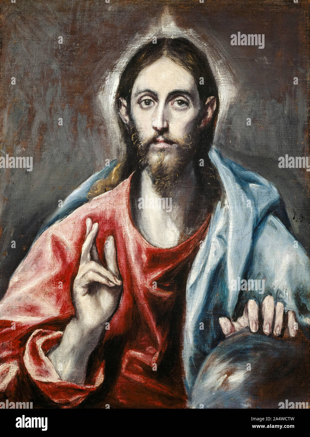 El Greco, painting, Christ Blessing, ('The Saviour of the World'), 1600 Stock Photo