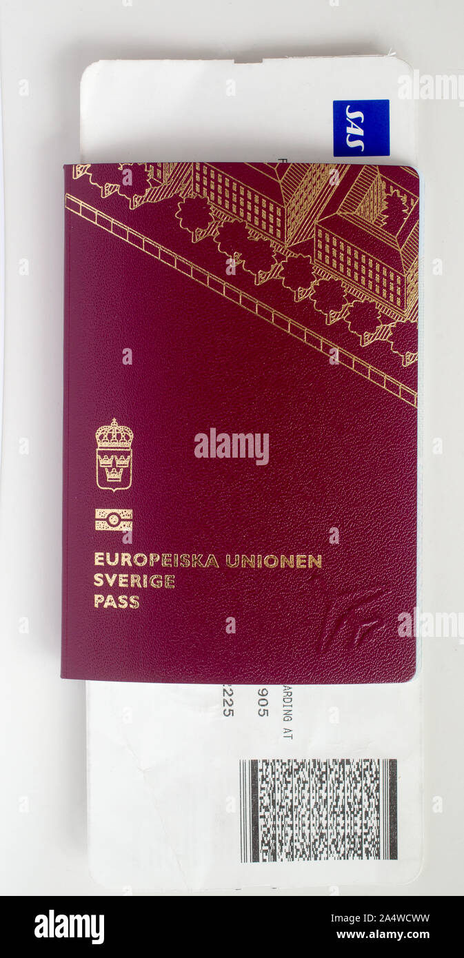 Boarding pass, and airline ticket, from Scandinavian (SAS)Photo Jeppe Gustafsson Stock Photo - Alamy