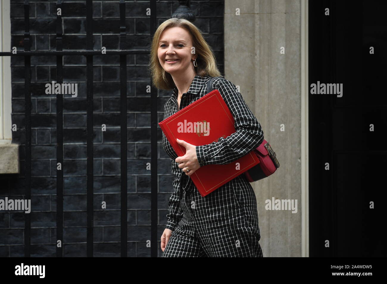 International Trade Secretary Liz Truss leaves 10 Downing Street, London, following a Cabinet meeting. PA Photo. Picture date: Wednesday October 16, 2019. See PA story POLITICS Brexit. Photo credit should read: Kirsty O'Connor/PA Wire Stock Photo
