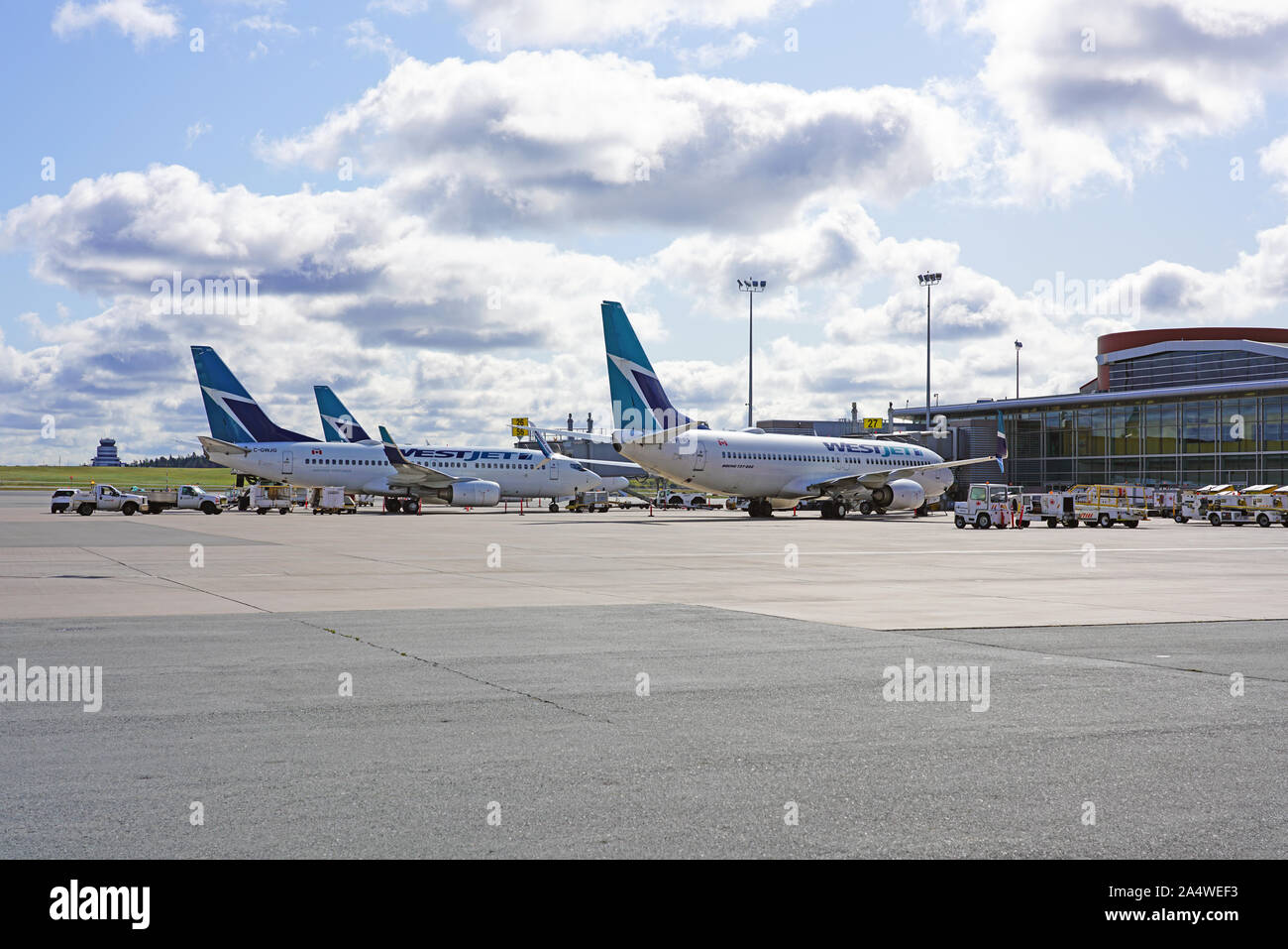 HALIFAX, NOVA SCOTIA 5 OCT 2019 View of a plane from Canadian airline