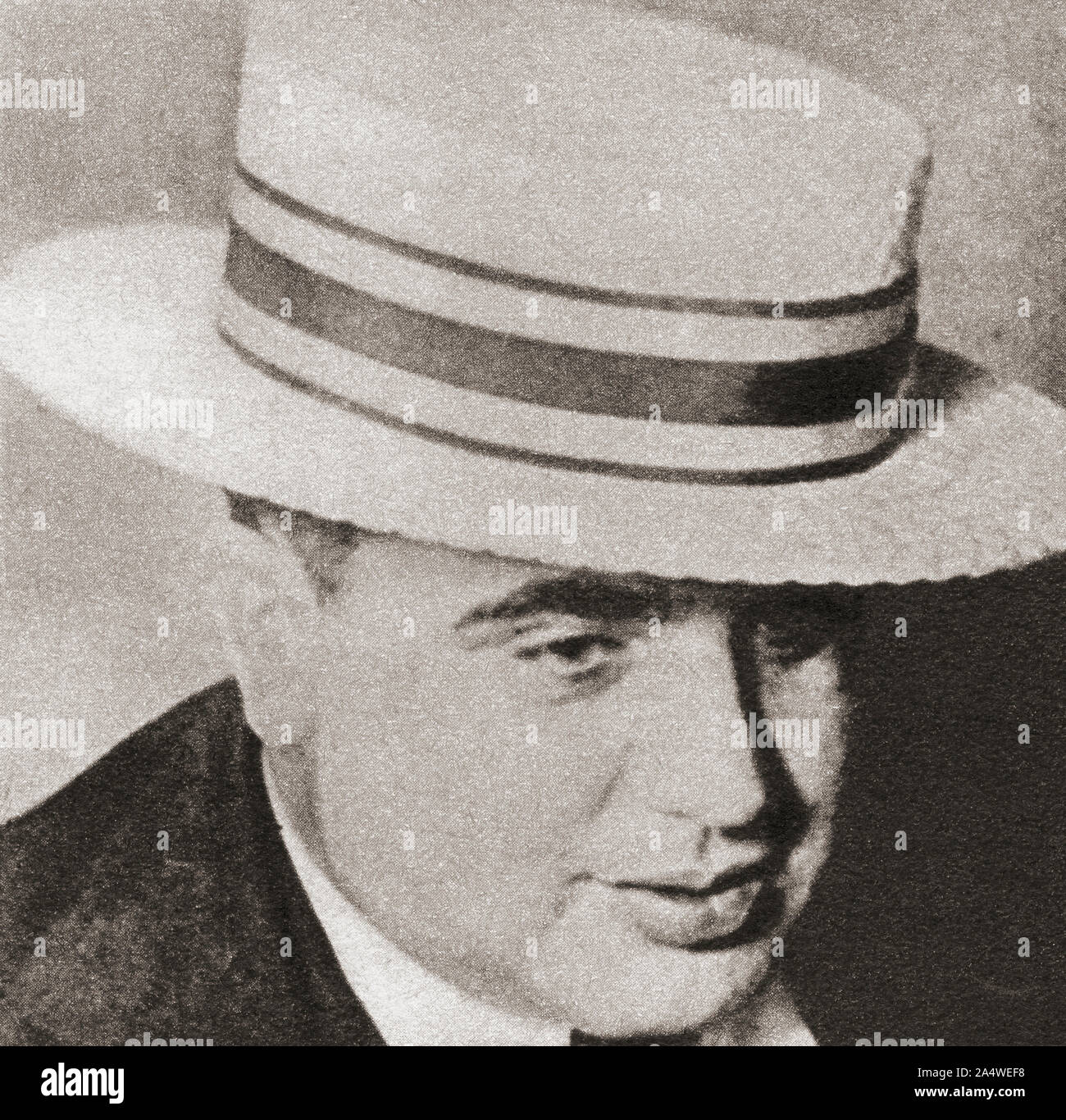 Alphonse Gabriel 'Al' Capone, 1899 – 1947, aka Scarface.  American gangster and businessman.  From The Pageant of the Century, published 1934. Stock Photo