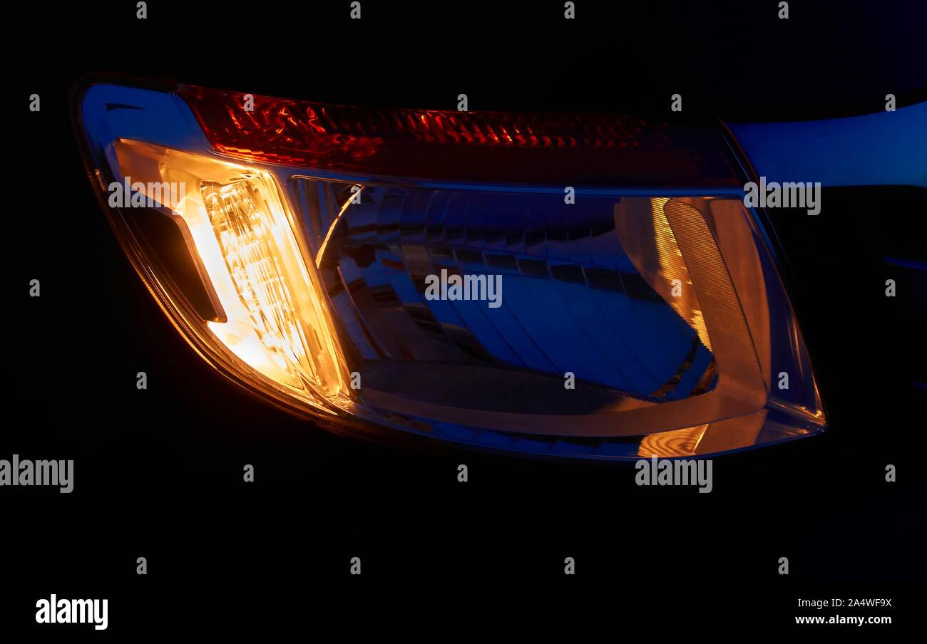 Car headlight night hi-res stock photography and images - Alamy
