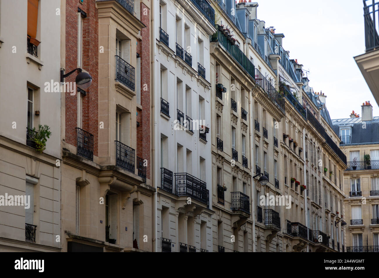 Street scenes in the old districts in Paris, France on August 5, 2019. Stock Photo