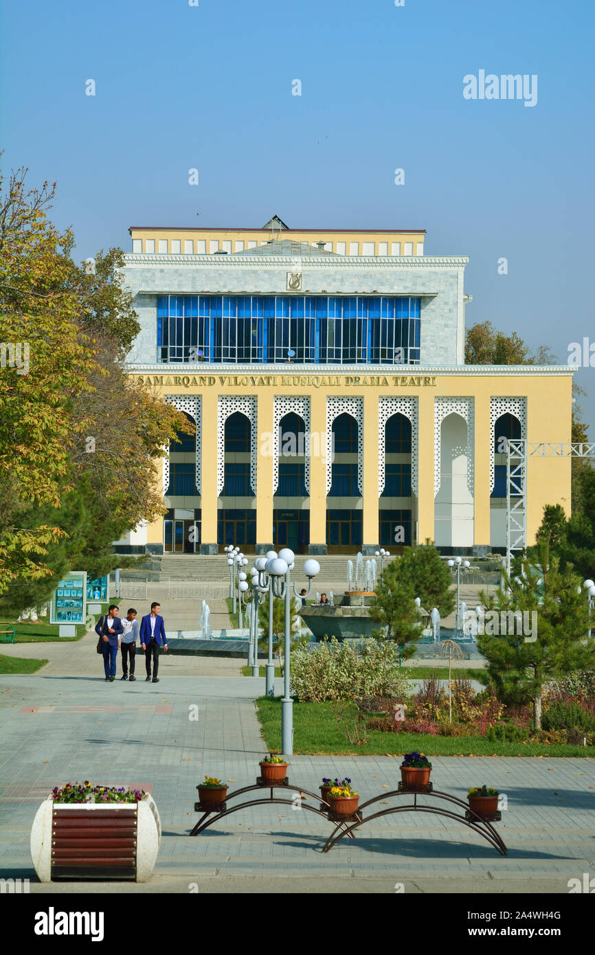The Drama Theatre of Samarkand. Uzbekistan Stock Photo