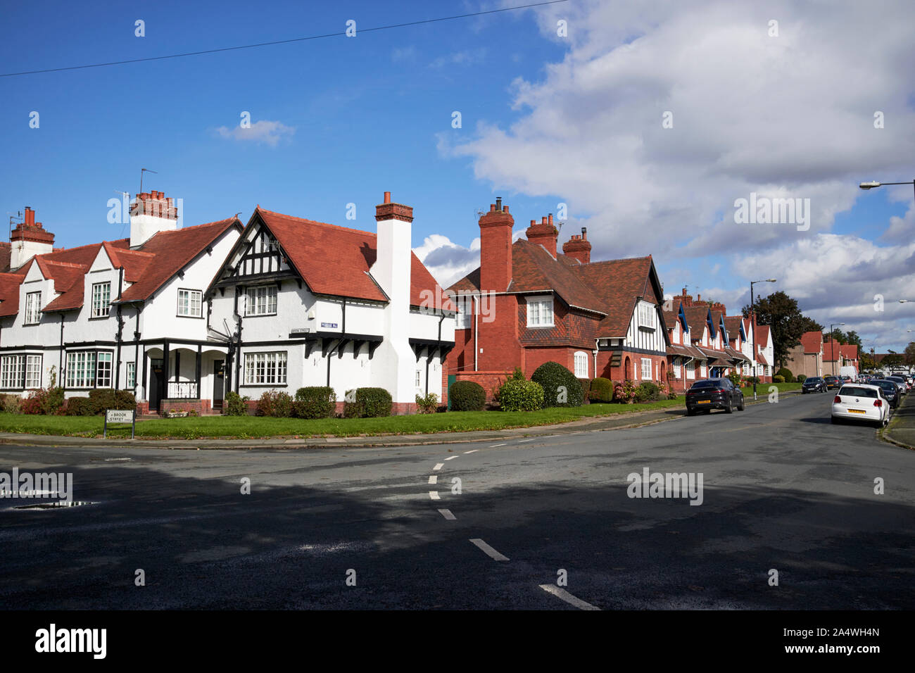 junction of brook street and primrose hill Port Sunlight England UK Stock Photo
