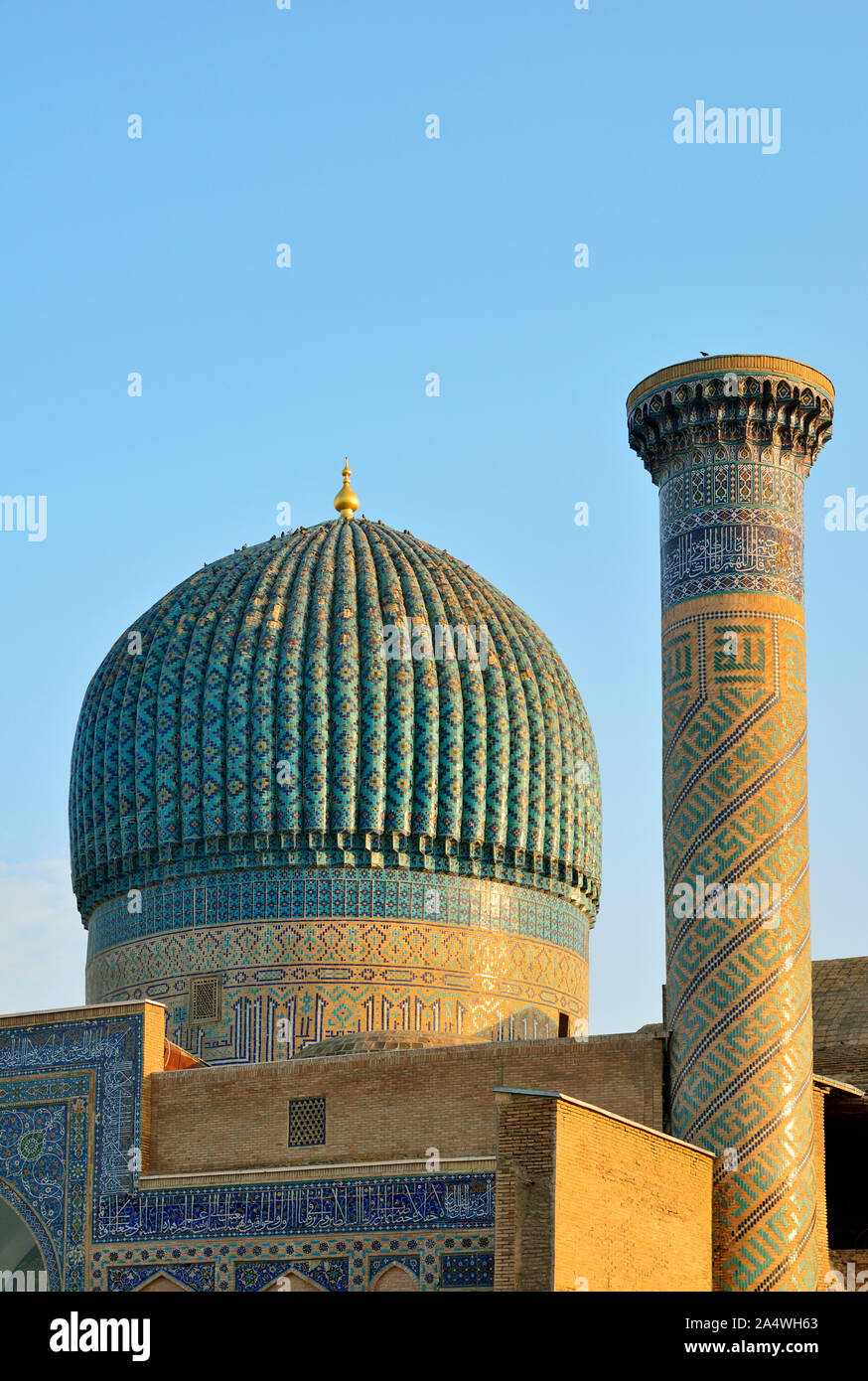 Gur-e-Amir mausoleum of the Asian conqueror Timur (also known as Tamerlane, 1336-1405). It has a very important place in the history of Persian-Mongol Stock Photo