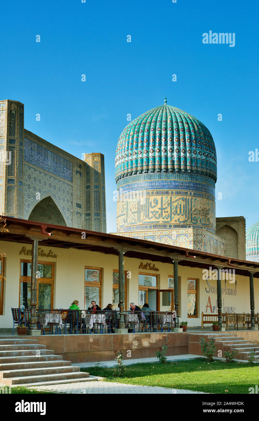 The Art House restaurant near Bibi Khanum mosque. The mosque was built