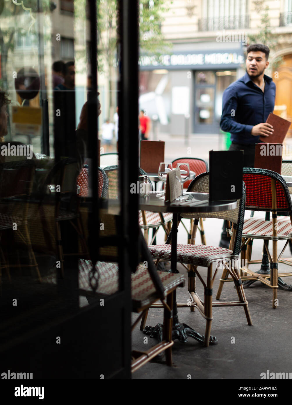 Cafes in Paris France. The Cafe Culture has been in existence in Paris since the 17th century. Stock Photo