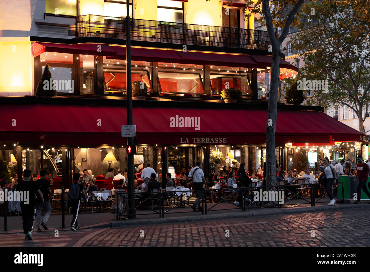 Cafes in Paris France. The Cafe Culture has been in existence in Paris since the 17th century. Stock Photo