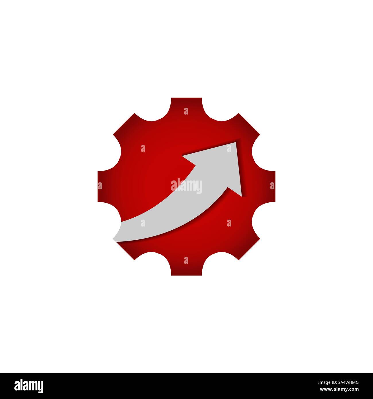 Business finance logo design vector. Logo with graph bar and arrow inside cog gear Stock Vector