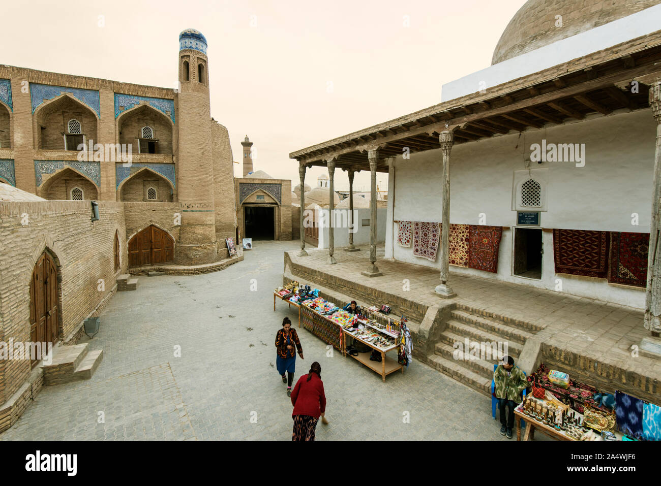 Ak mosque. Old town of Khiva (Itchan Kala), a Unesco World Heritage Site. Uzbekistan Stock Photo
