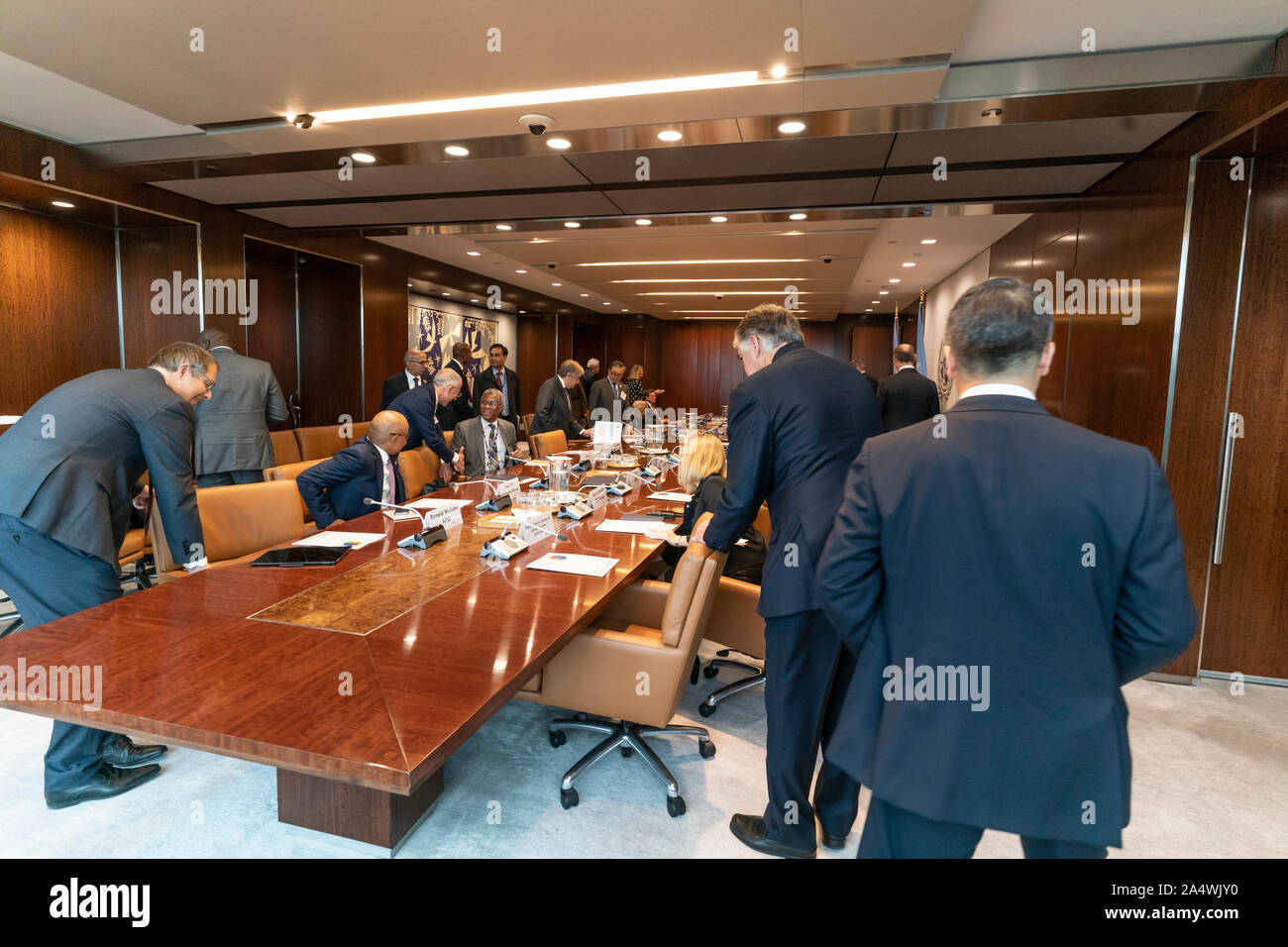 New York, NY - October 16, 2019: UN Secretary-General Antonio Guterres hosts Inaugural Meeting of the Global Investors for Sustainable Development Alliance at UN Headquarters Stock Photo